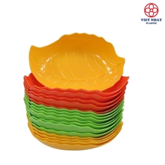 Đĩa nhựa hình lá 2 size to nhỏ đựng hoa quả, bánh kẹo, đồ ăn Việt Nhật (1241-1242) - Việt Nhật Plastic HN