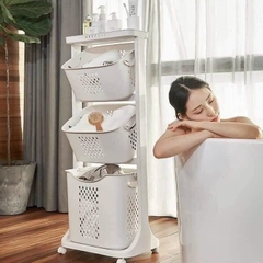 Kệ đựng đồ đa năng 3 tầng có bánh xe Việt Nhật (5567) - Việt Nhật Plastic HN