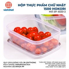 Bộ 3 hộp đựng thực phẩm chữ nhật Hokori 6533 - Việt Nhật Plastic HN