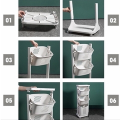 Kệ đựng đồ đa năng 3 tầng có bánh xe Việt Nhật (5567) - Việt Nhật Plastic HN