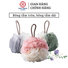 Bông tắm lưới tròn, dài mềm mịn có dây treo