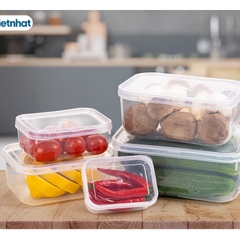 Bộ 5 hộp lạnh bầu đựng thức ăn Việt Nhật an toàn tiện lợi - Việt Nhật Plastic