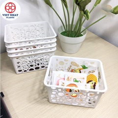 Khay nhựa chữ nhật, rổ nhựa Việt Nhật đa năng đựng tài liệu, đồ dùng văn phòng - Việt Nhật Plastic HN