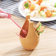 (Việt Nhật) Bộ 10 dĩa xiên hoa quả kèm lọ đựng 3399