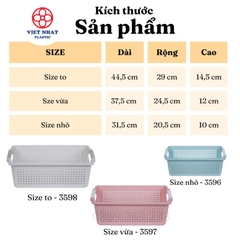 Khay A4, B5, rổ nhựa chữ nhật có quai cầm, khay văn phòng bằng nhựa - Việt Nhật Plastic HN