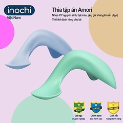 Thìa ăn dặm muỗng cho bé tập xúc tự ăn thông minh bằng nhựa Loại Cong Amori INOCHI thiết kế nhật bản
