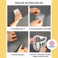 Giỏ đựng giấy vệ sinh dán tường tiện ích 3380 Việt Nhật (ĐÃ KÈM 1 MIẾNG DÁN TƯỜNG) - Việt Nhật Plastic HN