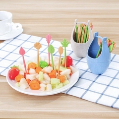 (Việt Nhật) Bộ 10 dĩa xiên hoa quả kèm lọ đựng 3399