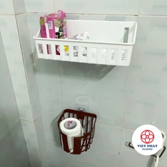 Giỏ đựng giấy vệ sinh dán tường tiện ích 3380 Việt Nhật (ĐÃ KÈM 1 MIẾNG DÁN TƯỜNG) - Việt Nhật Plastic HN