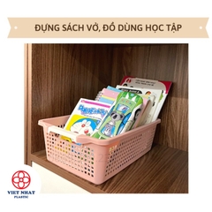 Rổ chữ nhật có quai cầm nhựa đựng đồ đa năng (3596/3597/3598) - Việt Nhật Plastic HN
