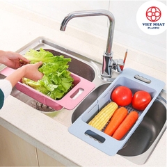 Khay, rổ gác bồn rửa chén Việt Nhật (5613) điều chỉnh được kích thước tiện lợi - Việt Nhật Plastic HN