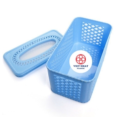 Hộp đựng giấy ăn, khăn giấy giả mây chữ nhật nhựa Việt Nhật tiện lợi (2734) - Việt Nhật Plastic HN
