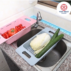 Khay, rổ gác bồn rửa chén Việt Nhật (5613) điều chỉnh được kích thước tiện lợi - Việt Nhật Plastic HN