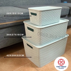 Rổ nhựa có nắp đựng đồ đa năng 3386 - Việt Nhật Plastic HN