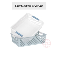Khay nhựa chữ nhật, rổ nhựa Việt Nhật đa năng đựng tài liệu, đồ dùng văn phòng - Việt Nhật Plastic HN
