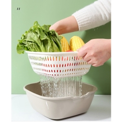 Bộ rổ nhựa vuông cao cấp kèm chậu cao cấp Hokori - Việt Nhật Plastic HN