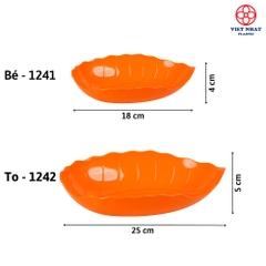 Đĩa nhựa hình lá 2 size to nhỏ đựng hoa quả, bánh kẹo, đồ ăn Việt Nhật (1241-1242) - Việt Nhật Plastic HN