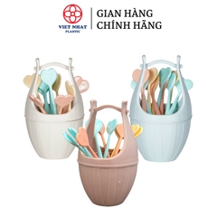 (Việt Nhật) Bộ 10 dĩa xiên hoa quả kèm lọ đựng 3399