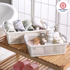 Rổ chữ nhật có quai cầm nhựa đựng đồ đa năng (3596/3597/3598) - Việt Nhật Plastic HN