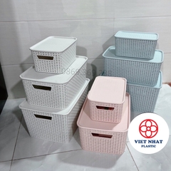 Rổ nhựa có nắp đựng đồ đa năng 3386 - Việt Nhật Plastic HN