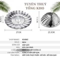 Vỉ hấp đa năng bung gập dễ dàng đồ hấp xôi, hấp bánh bao, đồ ăn cho bé