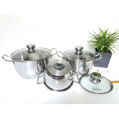 Bộ Nồi 3 Đáy Fivestar Chất Liệu Inox Bền Đẹp, Dễ Vệ Sinh Dùng Được Trên Bếp Gas, Bếp Hồng Ngoại Và Bếp Từ