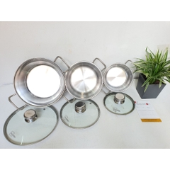 Bộ Nồi 3 Đáy Fivestar Chất Liệu Inox Bền Đẹp, Dễ Vệ Sinh Dùng Được Trên Bếp Gas, Bếp Hồng Ngoại Và Bếp Từ