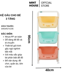 Kệ Để Đồ Hokori Đa Năng, Kệ Gấu 3 Tầng Chắc Chắn Đựng Đồ Có Bánh Xe Di Chuyển Dễ Dàng