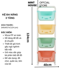 Kệ Để Đồ Hokori Đa Năng, Kệ Gấu 4 Tầng Đựng Đồ Đa Năng Có Bánh Xe Di Chuyển Dễ Dàng