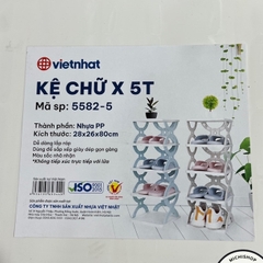 Kệ Để Giày Dép Chữ X 5 Tầng 5582 Việt Nhật, Kệ X Dễ Tháo Lắp Chịu Lực Tốt, Độ Bền Cao