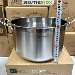 Nồi Luộc Gà Inox 430 Fivestar HT cook Size 32cm Nắp Inox 1 Đáy Dùng Được Mọi Loại Bếp