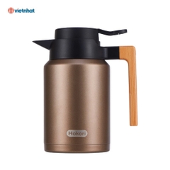 Bình giữ nhiệt quai gỗ 1,5L Hokori ,bình giữ nhiệt lõi thuỷ tinh Hokori Việt Nhật vỏ nhựa nguyên sinh cao cấp