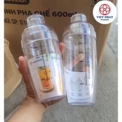 Bình Pha Chế, Bình Lắc Shaker Nhựa Chia Vạch Trong Suốt Việt Nhật Nhựa PC, Có Độ Bền Cao