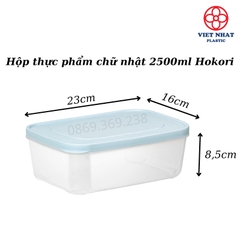 Bộ 3 Hộp Đựng Thực Phẩm Chữ Nhật Đựng Rau Củ Quả Tiện Lợi Việt Nhật 750ml-1500ml-2500ml