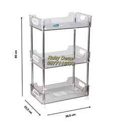 Kệ Chữ Nhật Trong Hokori Khung Inox 3 Tầng Nhựa Việt Nhật Cao Cấp Đựng Đồ Đa Năng - Sử Dụng Cho Văn Phòng, Vệ Sinh, Khác