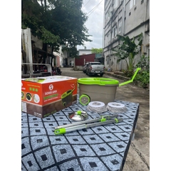 Bộ Chổi Lau Nhà Xoay 360 độ gồm 2 bông chổi bằng sợi