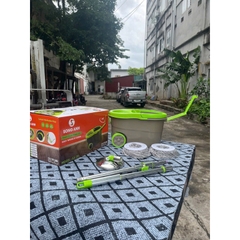 Bộ Chổi Lau Nhà Xoay 360 độ gồm 2 bông chổi bằng sợi