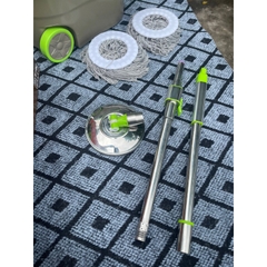 Bộ Chổi Lau Nhà Xoay 360 độ gồm 2 bông chổi bằng sợi