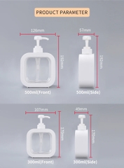 CHAI DẦU GỘI/SỮA TẮM DÁNG VUÔNG NHỰA PET ; DUNG TÍCH 300ML - 500ML