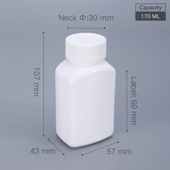 CHAI NHỰA HDPE ĐỰNG THUỐC VIÊN/THUỐC BỘT DƯỢC PHẨM; DUNG TÍCH 20ML - 200ML