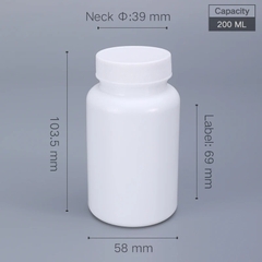 CHAI NHỰA HDPE ĐỰNG THUỐC VIÊN/THUỐC BỘT DƯỢC PHẨM; DUNG TÍCH 20ML - 200ML