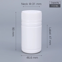 CHAI NHỰA HDPE ĐỰNG THUỐC VIÊN/THUỐC BỘT DƯỢC PHẨM; DUNG TÍCH 20ML - 200ML