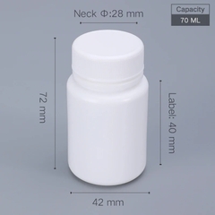 CHAI NHỰA HDPE ĐỰNG THUỐC VIÊN/THUỐC BỘT DƯỢC PHẨM; DUNG TÍCH 20ML - 200ML