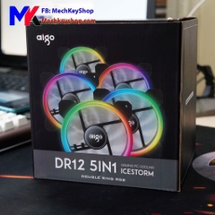 Bộ quạt tản nhiệt Fan Aigo Dual Ring RGB 5 fan kèm điều khiển (Có video)