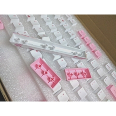 Bộ nút Keycap Sakura hoa anh đào 104+9 phím Thick PBT Dye Sub