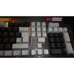 Bộ keycap 104+2 phím pbt double shot xuyên led - Đen phối xám