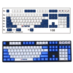 Bộ keycap PBT 132 nút thick PBT in Dye Sub Cherry profile chủ đề Pepsi