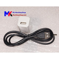 Dây nguồn/ củ sạc cho đồng hồ gỗ, camera wifi | dây DC to USB DC 3.5*1.35mm, củ 5v 1A GJ