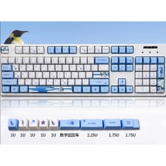 Bộ Keycap chim cánh cụt 104+9 phím PBT in Dye Sub