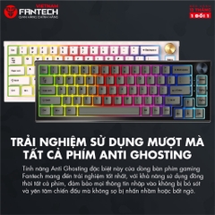 Bàn phím cơ custom FANTECH MK858 MAXFIT67 LED RGB Tháo lắp hotswap - Switch Gateron CAP milky yellow